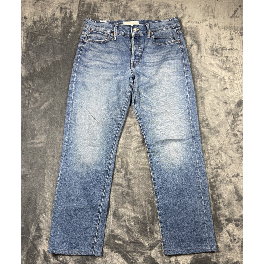MOTHER Superior The Hiker Skimp Jeans 31 Dream Team Mid Rise Straight Leg Blue